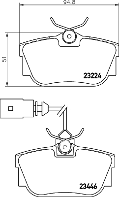 HELLA Bremseklodser 8db355018591 for VW