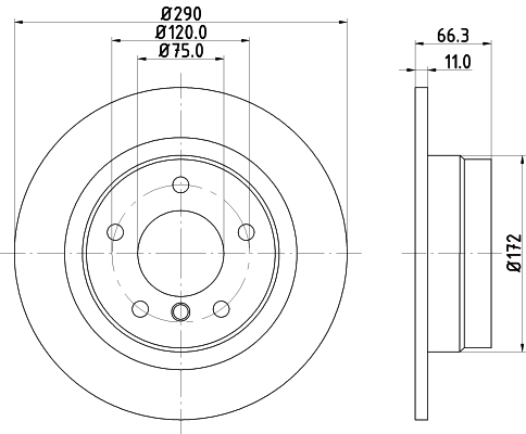 DON Bremseskive pcd11582 290mm 11mm for BMW