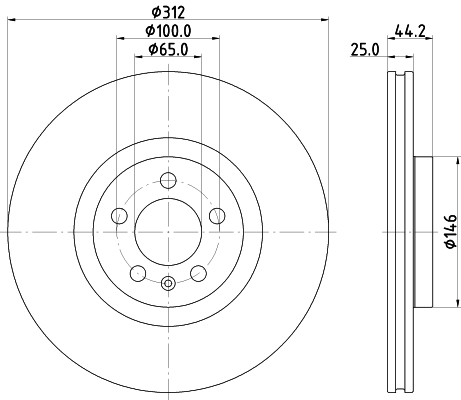DON Bremseskive pcd19292 312mm 25mm for AUDI