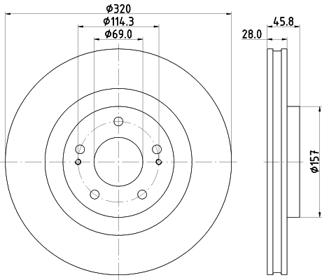 DON Bremseskive pcd19302 320mm 28mm for MITSUBISHI