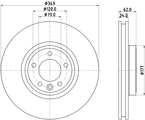 DON Bremseskive pcd20181 349mm 34mm for LAND ROVER