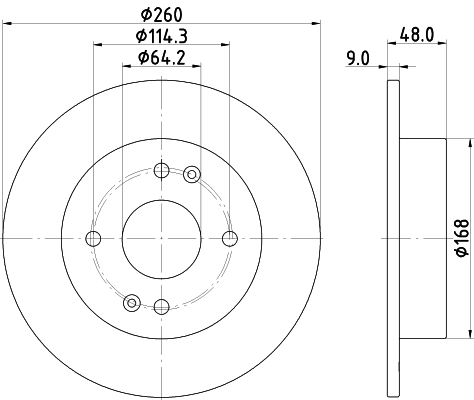DON Bremseskive pcd20402 260mm 9mm for HONDA ACURA
