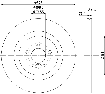 DON Bremseskive pcd20492 325mm 20mm for JAGUAR (CHERY)
