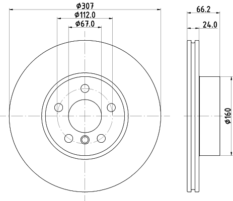 DON Bremseskive pcd22032 307mm 24mm for BMW
