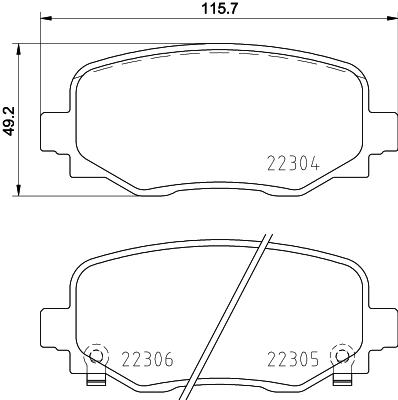 HELLA Bremseklodser 8db355025481 bagaksel for JEEP ALFA ROMEO