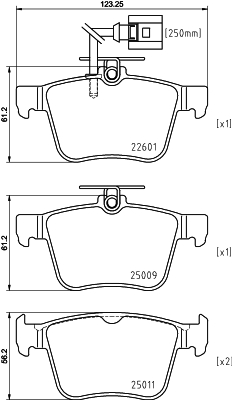 DON Bremseklodser pcp2110 for AUDI SEAT SKODA VW