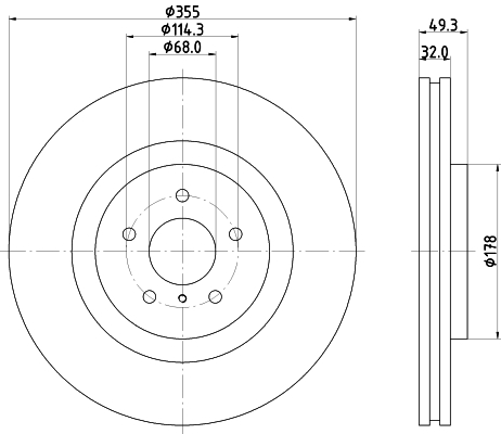 DON Bremseskive pcd22771 355mm 32mm for NISSAN