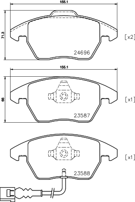 DON Bremseklodser pcp1095 for SEAT SKODA VW (FAW) VW