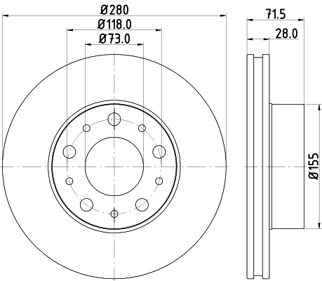 DON Bremseskive pcd19622 280mm 28mm for CITROËN PEUGEOT FIAT