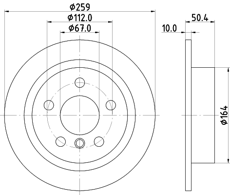 DON Bremseskive pcd19122 259mm 10mm for MINI