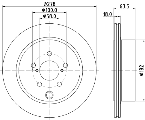 DON Bremseskive pcd20982 278mm 18mm for SUBARU