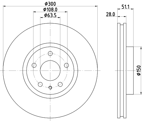 DON Bremseskive pcd19752 300mm 28mm for FORD FORD (CHANGAN) FORD USA LINCOLN