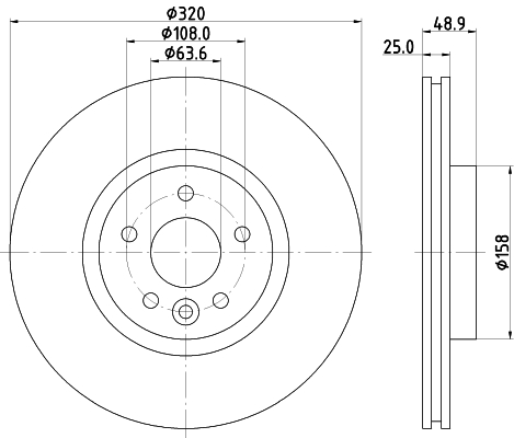 DON Bremseskive pcd13172 320mm 25mm for FORD VOLVO LINCOLN FORD AUSTRALIA