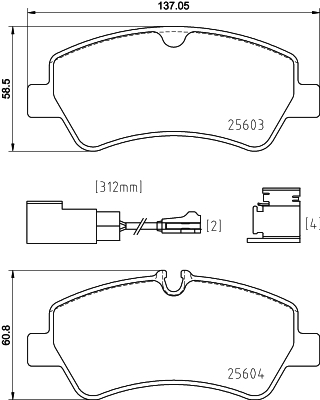HELLA Bremseklodser 8db355025161 for FORD