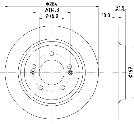 DON Bremseskive pcd23022 284mm 10mm for KIA