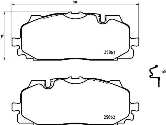 HELLA Bremseklodser 8db355021641 for VW AUDI CUPRA