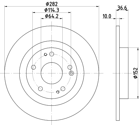 DON Bremseskive pcd17602 282mm 10mm for HONDA