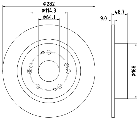 DON Bremseskive pcd17672 282mm 9mm for HONDA