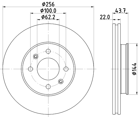 DON Bremseskive pcd17802 256mm 22mm for KIA