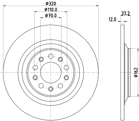 DON Bremseskive pcd17822 320mm 12mm for JEEP