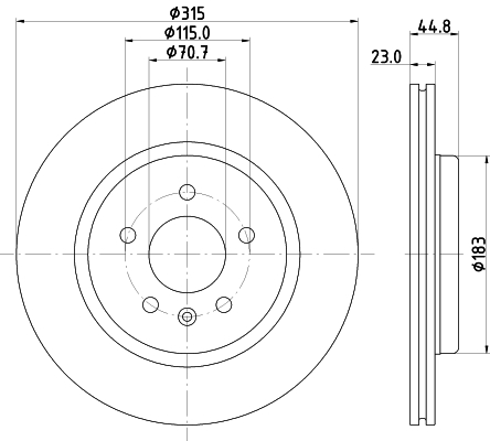 DON Bremseskive pcd19212 315mm 23mm for VAUXHALL OPEL