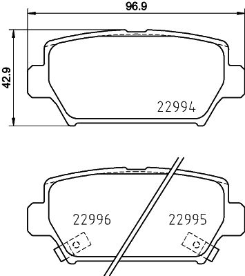 HELLA Bremseklodser 8db355039401 for MITSUBISHI