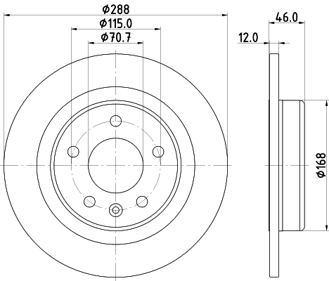 DON Bremseskive pcd19932 288mm 12mm for BUICK BUICK (SGM) VAUXHALL CHEVROLET (SGM) OPEL GMC