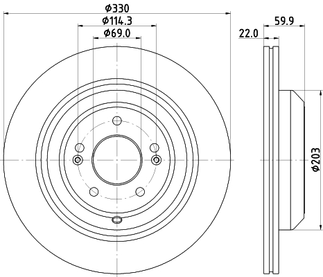 DON Bremseskive pcd19962 330mm 22mm for KIA