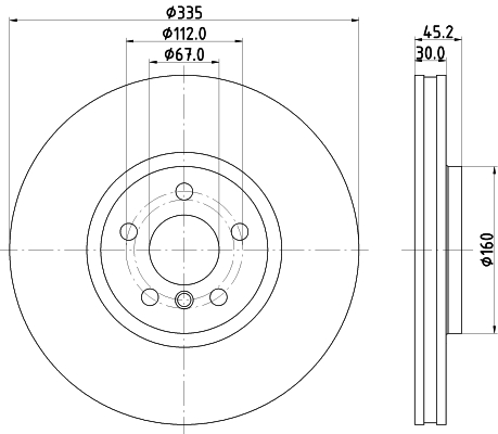 DON Bremseskive pcd20351 335mm 30mm for MINI BMW