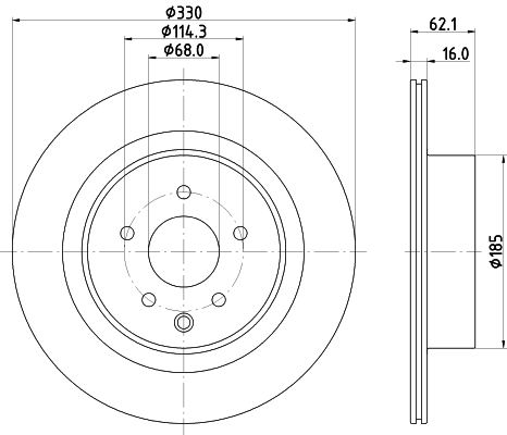 DON Bremseskive pcd21932 330mm 16mm for INFINITI