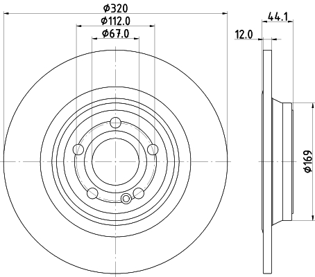 DON Bremseskive pcd21072 320mm 12mm for MERCEDES-BENZ MERCEDES-BENZ (BBDC)