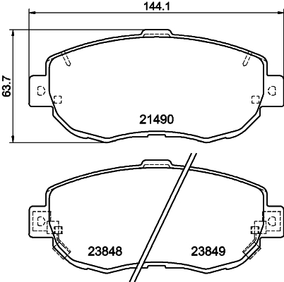 HELLA Bremseklodser 8db355010151 for LEXUS INFINITI TOYOTA