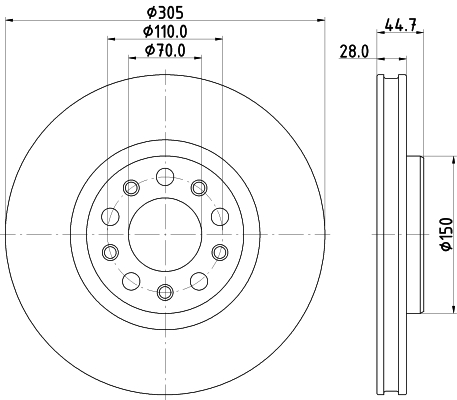 DON Bremseskive pcd21832 305mm 28mm for ALFA ROMEO