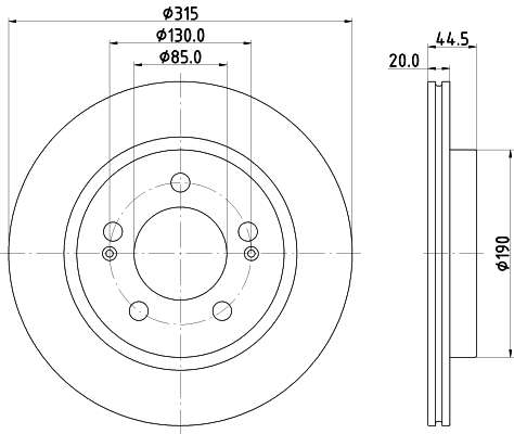 DON Bremseskive pcd22122 315mm 20mm for SSANGYONG
