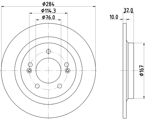 DON Bremseskive pcd22212 284mm 10mm for HYUNDAI HYUNDAI (BEIJING)