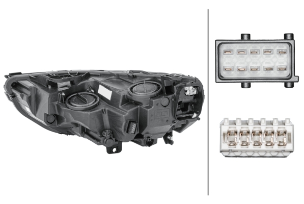 HELLA Forlygte 1eg354869041 H7/H7 højre for OPEL