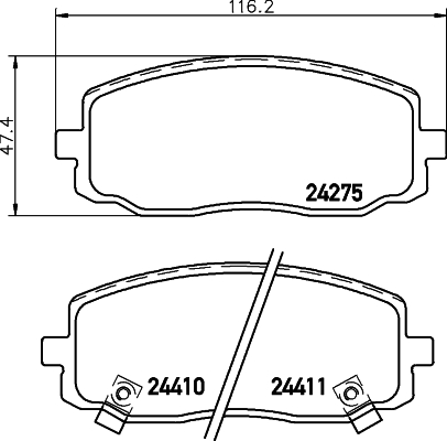 DON Bremseklodser pcp1195 for NAZA KIA HYUNDAI