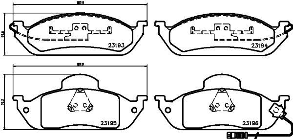HELLA Bremseklodser 8db355008661 for MERCEDES-BENZ