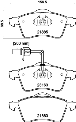 DON Bremseklodser pcp1652 for AUDI