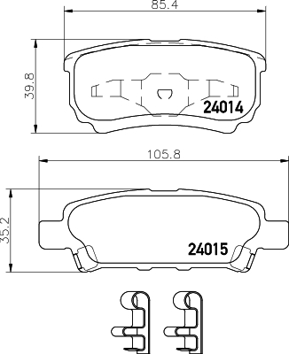 DON Bremseklodser pcp1104 for CHRYSLER DODGE MITSUBISHI JEEP