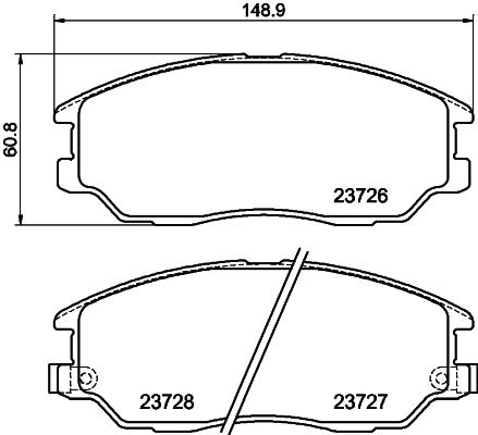 DON Bremseklodser pcp1942 for SSANGYONG HYUNDAI KIA