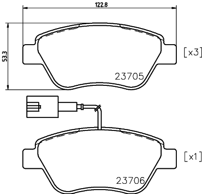 HELLA Bremseklodser 8db355018821 for PEUGEOT FERRARI ALFA ROMEO