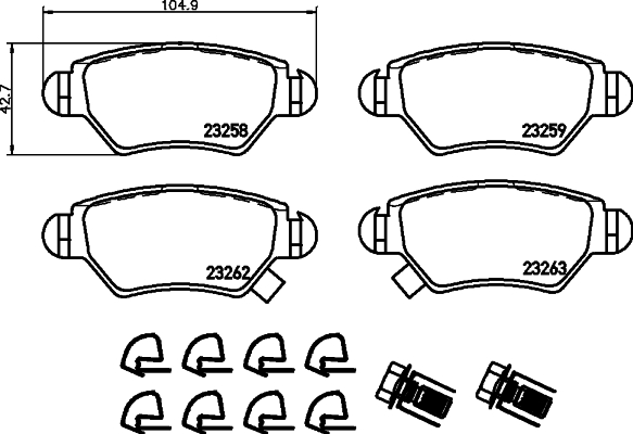 DON Bremseklodser pcp1059 for OPEL GENERAL MOTORS VAUXHALL CHEVROLET
