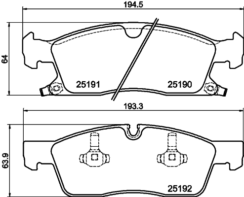 HELLA Bremseklodser 8db355019621 for CHRYSLER JEEP
