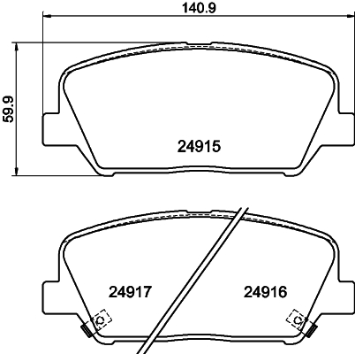 DON Bremseklodser pcp1251 for HYUNDAI KIA