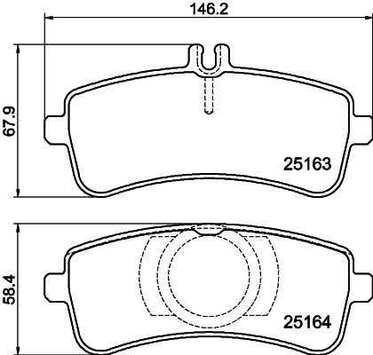 HELLA Bremseklodser 8db355021371 for MERCEDES-BENZ