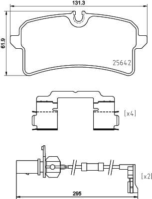 HELLA Bremseklodser 8db355025291 for AUDI VW