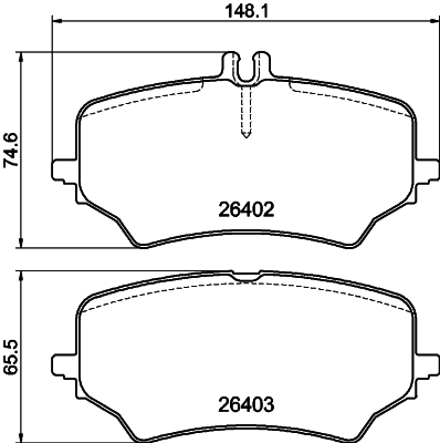 HELLA Bremseklodser 8db355044361 for MERCEDES-BENZ