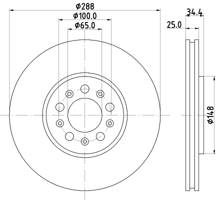 DON Bremseskive pcd10532 288mm 25mm for SEAT VW SKODA AUDI