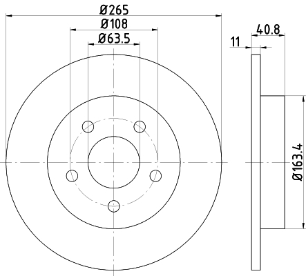 DON Bremseskive pcd10392 265mm 11mm for FORD FORD (CHANGAN) MAZDA (CHANGAN)